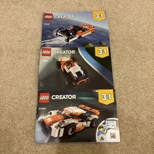 LEGO Creator 3 in 1 Set 31089 Sunset Track Racer Instruction Manual Booklets