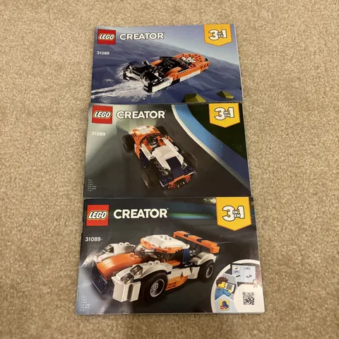 LEGO Creator 3 in 1 Set 31089 Sunset Track Racer Instruction Manual Booklets