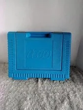 Vintage 1984 LEGO Blue Plastic Storage Carrying Case – Rare Retro Toolbox Style