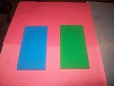 VINTAGE LEGO LOT OF TWO BRICK 10 X 20 BLUE AND GREEN YEARS RELEASED 1956-1977