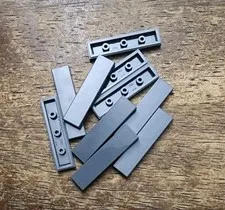 LEGO Dark Bluish Gray 1 X 4 Tile. QTY 10, Part No. 2431.