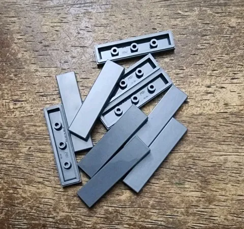 LEGO Dark Bluish Gray 1 X 4 Tile. QTY 10, Part No. 2431.