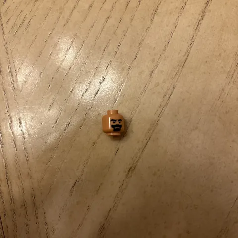 LEGO - Minifig, Head Beard w/ Thick Black Moustache & Eyebrows - Flesh
