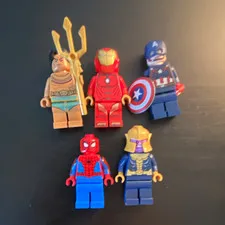 LEGO Marvel Super Heroes Avengers Minifigure Lot of 5 Iron Man Thanos