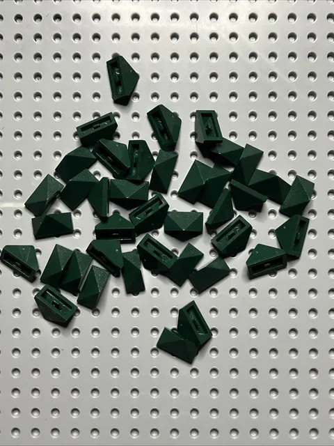 LEGO 3048c Dark Green Slope Slope 45 2 x 1 Triple with Inside Bar 39pcs