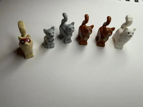 Lego Standing Cats Lot Of 6 Different Unique Cats Animal