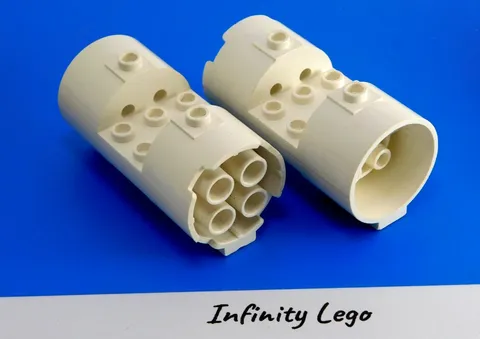 2 LEGO White Cylinder 3 x 6 x 2.7 Horizontal Hollow Center Studs 30360, 2 Pieces