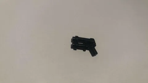 Lego Minifigure, Weapon Gun Two Barrel Pistol 10-Rib Top Barrel 95199 Black Black