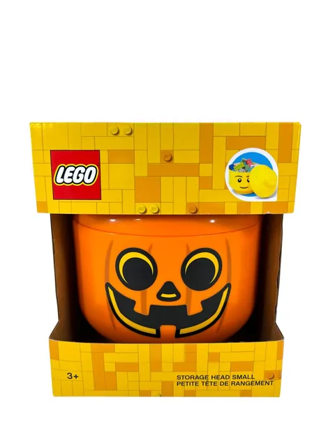 LEGO 4031 Storage Head Small Orange Pumpkin Jack O Lantern Container Halloween