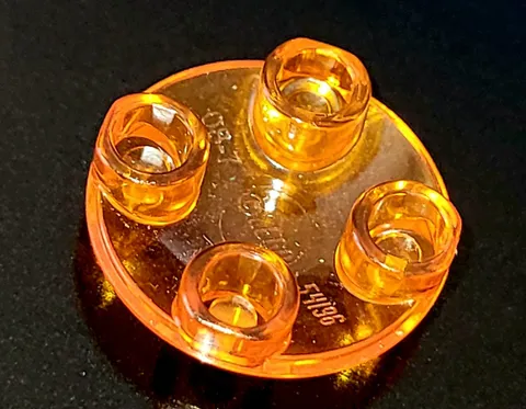 LEGO PART 2654 TRANS-ORANGE Plate Round 2x2 w/ Rounded Bottom (Boat Stud) 🔸1pc