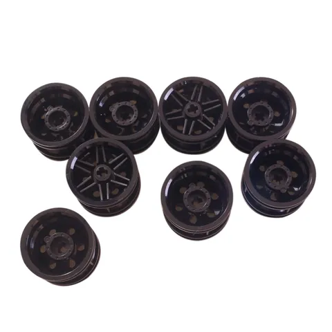 8 NEW LEGO Wheel 30.4mm D. x 20mm with No Pin Holes and Reinforced Rim Black
