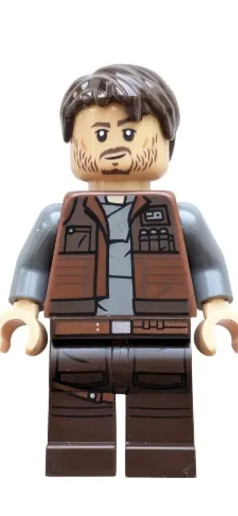 New LEGO Star Wars Cassian Andor Reddish Brown Vest Minifigure sw1410 From 75399
