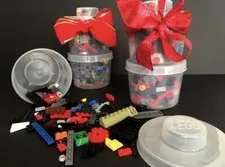 2 LEGO Storage Bins Filled Set Holiday Christmas Variety Gift Unique Lot NEW