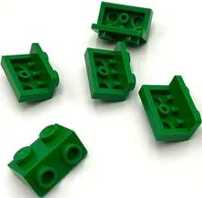 Lego 5 New Green Brackets 1 x 2 - 1 x 2 Parts