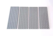 LEGO Part 3027 6 X16 Plate - Gray Color, Standard, Replacement Plate Lot of 4