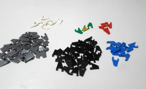 LEGO MIXED COLORS  Flag 2 x 2 Trapezoid w Flared Edge. QTY 106 . Part No.80324