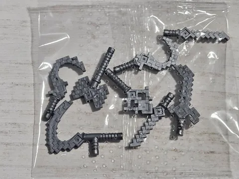 LEGO Minecraft Weapons 8 Pc Flat Silver NEW 65505~Scythe~Axe~Cutlass+