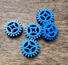 LEGO Dark Azure Technic, Gear 20 Tooth. QTY 5. Part No. 69779.