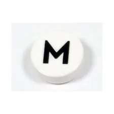 LEGO City Accessory Alphabet Capital Letter “M” / W Tile Round 1 x 1 (Small)