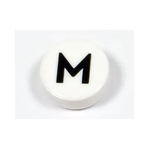 LEGO City Accessory Alphabet Capital Letter “M” / W Tile Round 1 x 1 (Small)