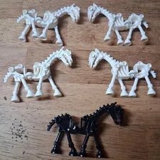 Lego Lot 5 Skeleton Horse 59228 7009 7092 7090 7099 White Black