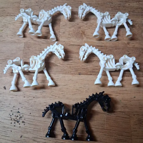 Lego Lot 5 Skeleton Horse 59228 7009 7092 7090 7099 White Black