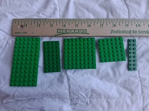 LEGO Green Baseplates  Flat Bricks, Lot of 5