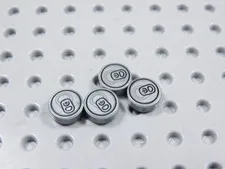 LEGO Lot of 4 Flat Silver 1x1 Round Printed Soda Lid Top Tiles Plates Minifig BG