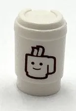 Lego New White Minifigure Utensil Cup Take Out Cup without Top Hole Smile Part