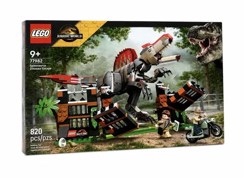 NEW LEGO Jurassic World Spinosaurus Dinosaur Escape 77982 Building Toy 820 pcs