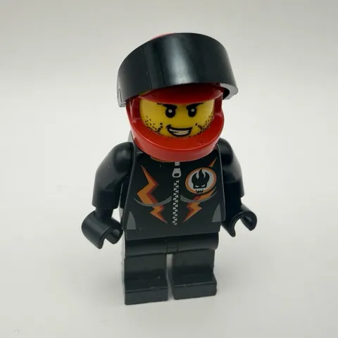 LEGO CUSTOM MINIFIG w/ agt024 “Dyna-mite” torso & legs, red helmet w/ blk visor