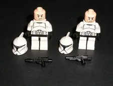 2013 Lego Star Wars CLONE TROOPER (Phase 1) w/ Scowl Lot of 2 Minifigures 75000