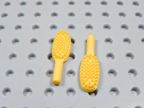 LEGO Lot of 2 Bright Yellow Orange Hair Brush Accessory Minifig BU