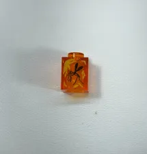 LEGO Jurassic Park World - Mosquito Amber - Trans Orange Brick 1x1 Dinosaur DNA