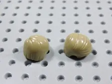 LEGO Lot of 2 Dark Tan Short Combed to Side Hair Minifig BJ