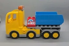 Lego Duplo Construction Dump Truck Semi Trailer Yellow Grey Blue