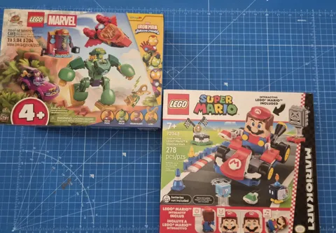Lego Lot Of Two Sets.  Mario Kart (72043) Marvel Ironman Awesome Friends (11211)