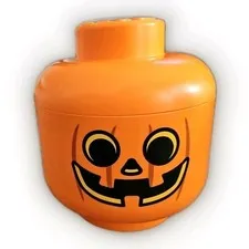 LEGO Halloween JACK O LANTERN Pumpkin Storage Head LARGE Container