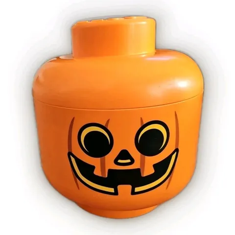 LEGO Halloween JACK O LANTERN Pumpkin Storage Head LARGE Container