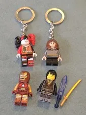 100% Authentic LEGO Minifigure Lot of 4 - Iron Man, Ninjago Cole, Harley Quinn &