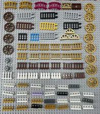 Lot of 84 LEGO Fence Lot Ladder Gate Bridge Lattice Stairs Castle Wheel City MOC