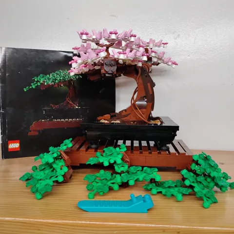 LEGO Botanicals Icons Bonsai Tree 10281 W/ Instructions Pink Frog Cherry Blossom