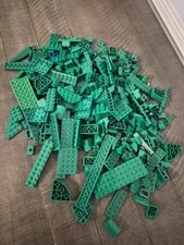 14.8 Oz LEGO BRICKS GREEN AND SPECIAL PEICES Mixed