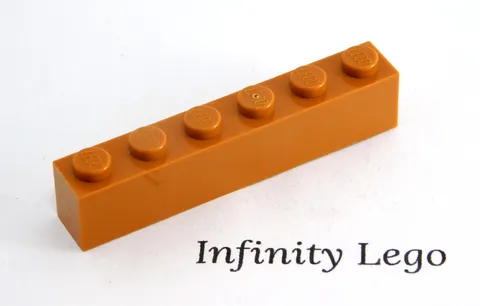 10 LEGO Medium Dark Flesh Bricks 1 x 6 (3009) - (10 Pieces)
