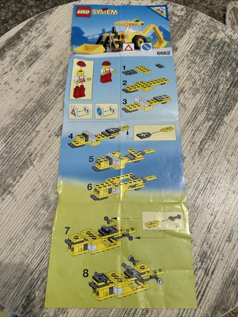 LEGO Town Backhoe 6662 Construction Instructions ONLY 1992 Vintage