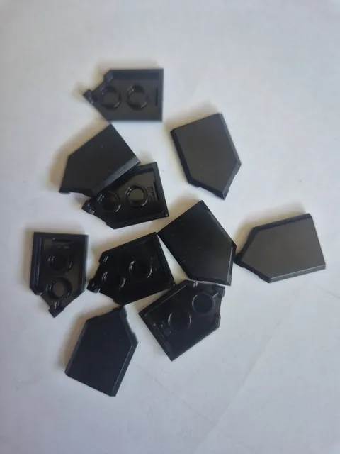 10x LEGO 22385 • 2x3 Tile • Tile Modified • Black • Black