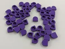 Lego x50 New Dark Purple Tile, Round 1 x 1 Half Circle Extended # 24246
