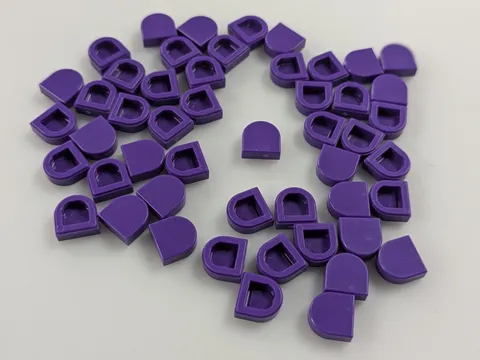 Lego x50 New Dark Purple Tile, Round 1 x 1 Half Circle Extended # 24246