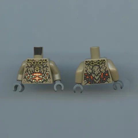 NINJAGO LEGO x 2 Earth Monster Dark Tan Minifigure Torso Gold Pendant Necklace