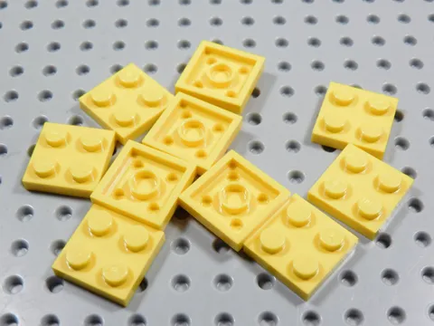 LEGO Lot of 10 Yellow 2x2 Plates BK